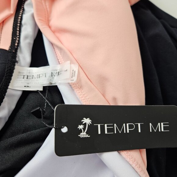 Tempt Me Womens One Shoulder Tummy Control Tankini Swimsuit Top & Bottoms Size L - Picture 11 of 12